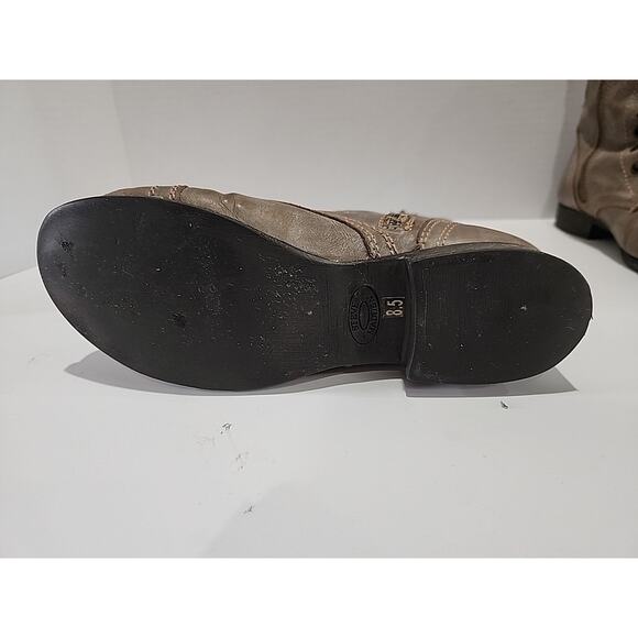 Steve Madden Leather Womens Troopa Combat Boot Size 8.5 Taupe Lace Up - Picture 8 of 14